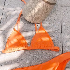 Neon Orange Bikini Top